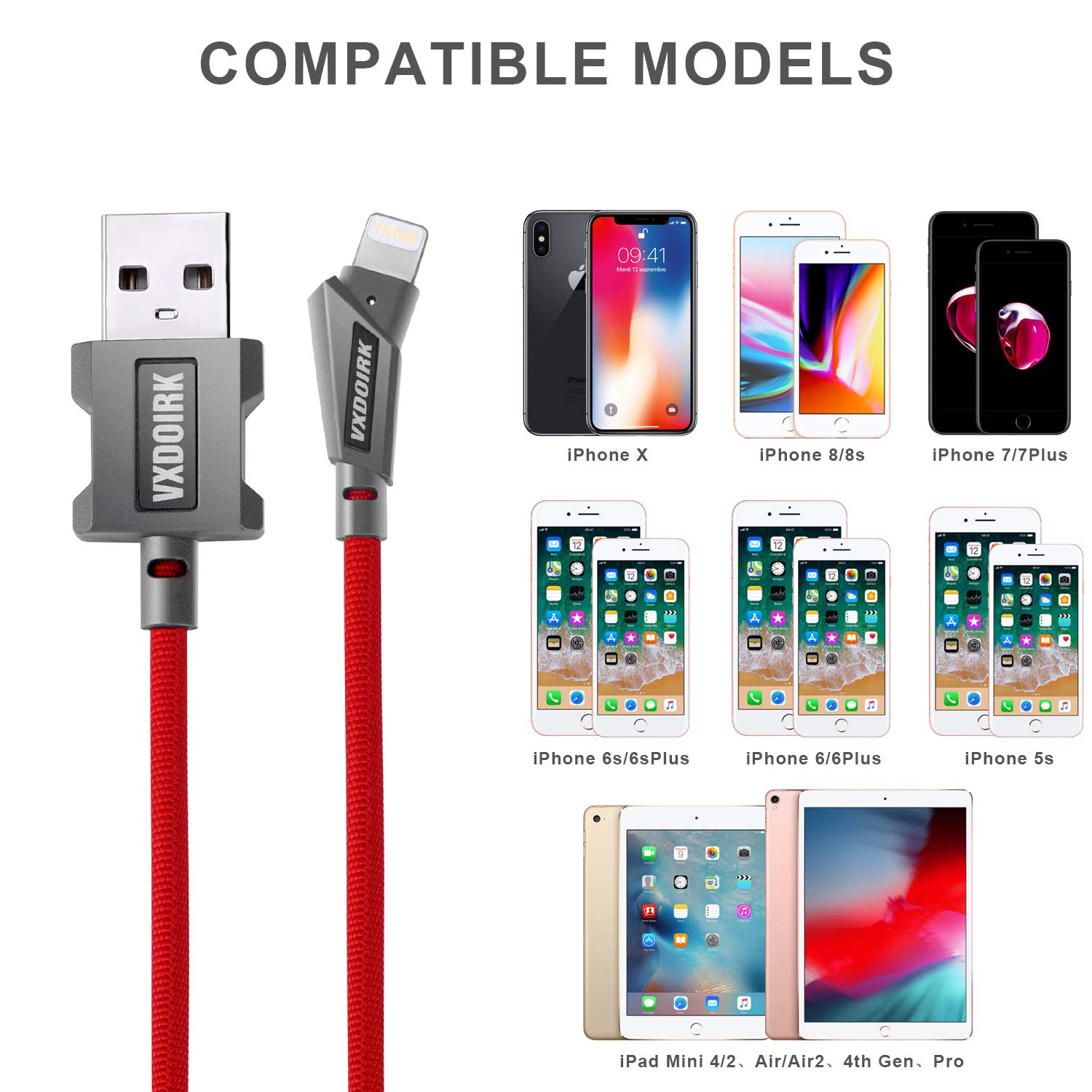 Amazon.co.jp: Vxdoirk プレミアムライトニングUSBケーブル 【iPhone